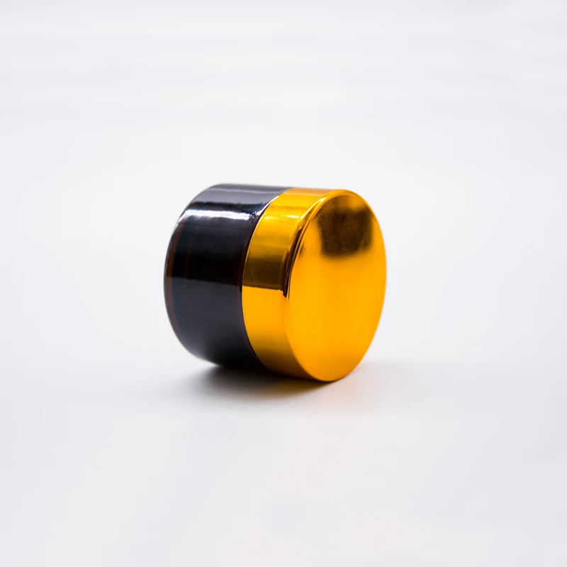 Gold Cap 20 шт. 5 г/10 г/15 г/20 г/30 г/50 г коричневые пустые стеклянные косметические контейнеры крем для лица горшок для хранения банка круглая бутылка Прозрачный чехол - Цвет: Gold Cap