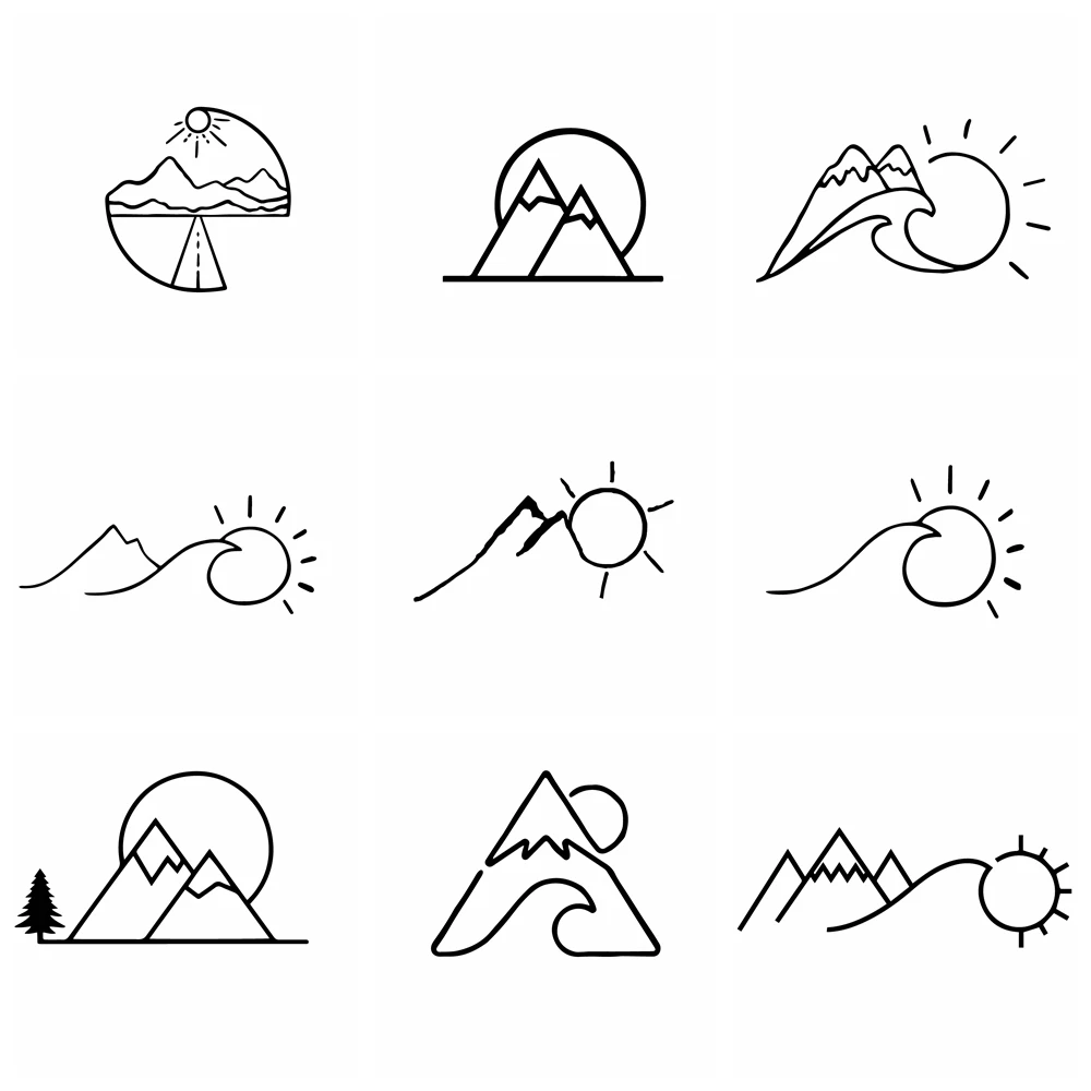 Наклейка на автомобиль горы и солнце Стайлинг автомобиля для мотоцикла классные