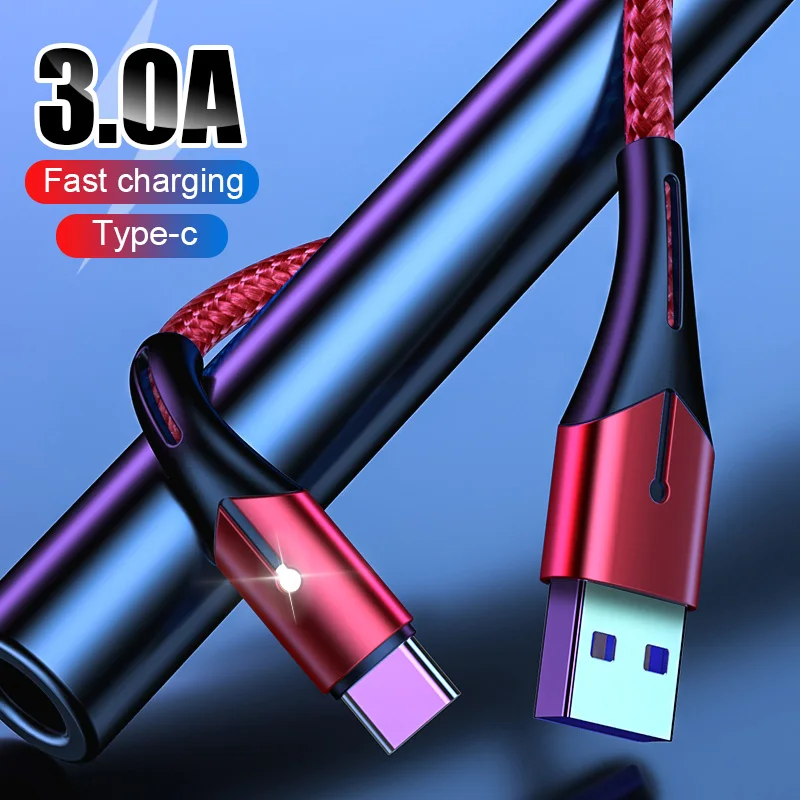 USB C кабель 3A Быстрая зарядка usb type кабели для samsung S10 S9 huawei быстрое зарядное
