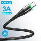 Кабель Ykz USB-Type C, 0,25м1м1,8м, черныйсинийкрасный