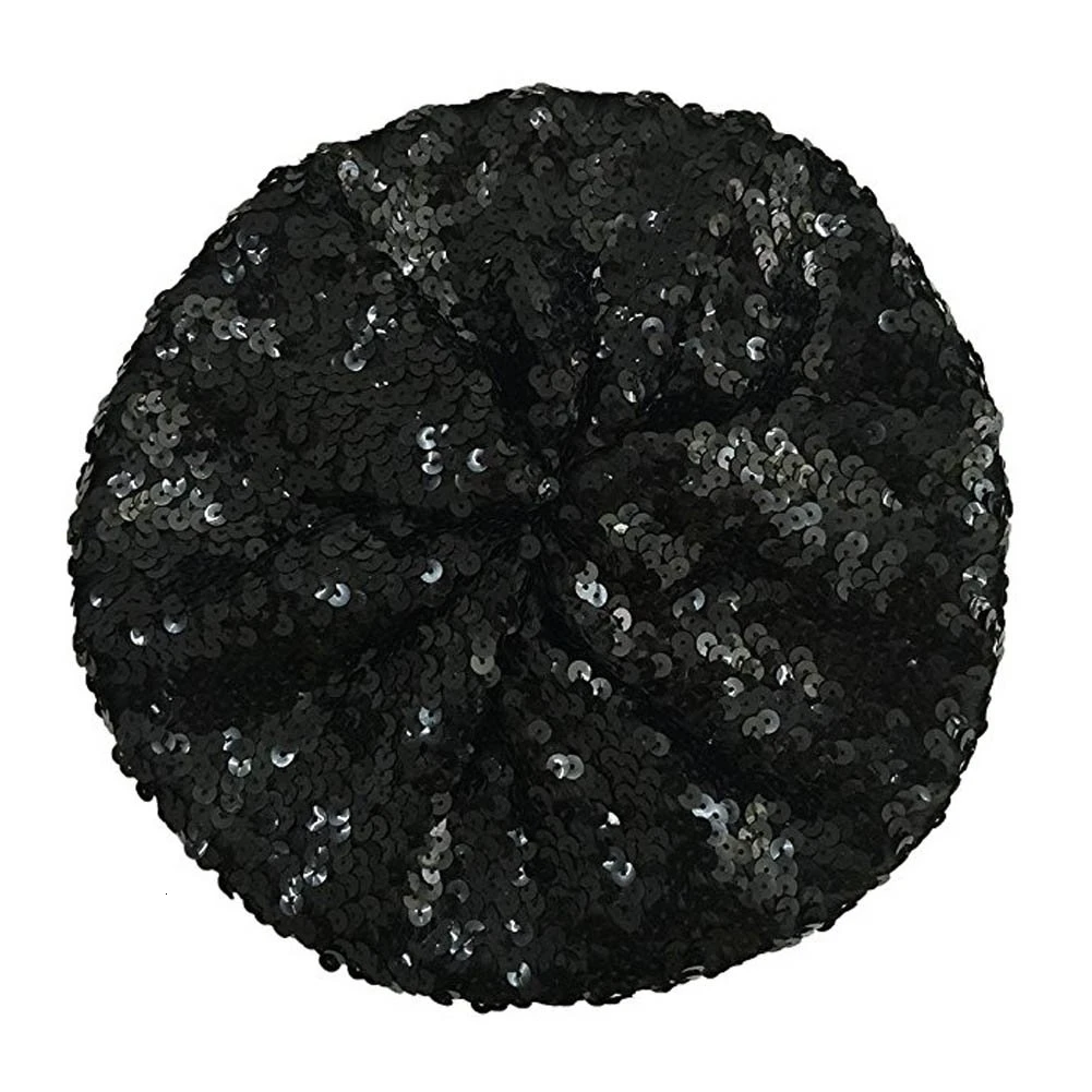 

Women Sequins Hat Shiny Costume Jazz Glitter Dance Beret Round Cap Ladies Fashion Accessories Beanie