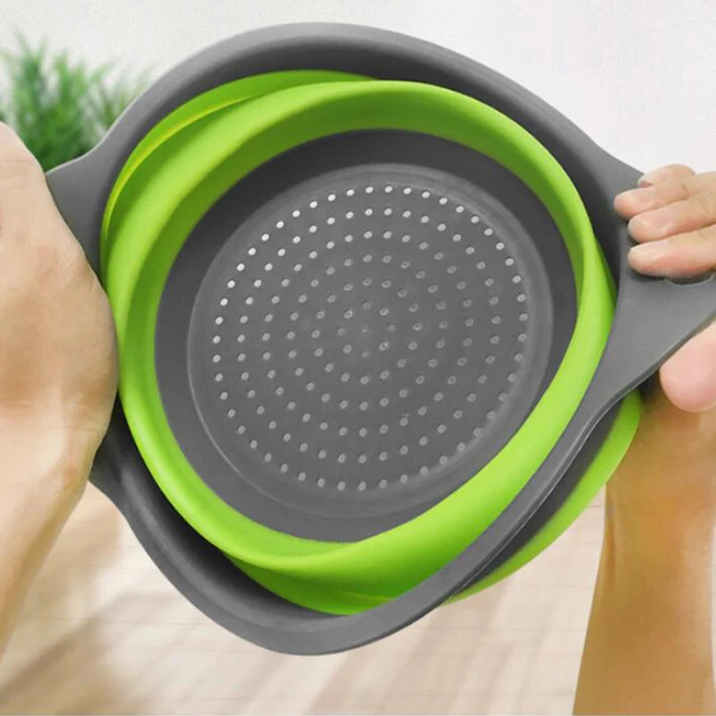 1Pc Foldable Fruit Vegetable Washing Basket Folding Drain Creative Retractable Colander Kitchen Gadgets | Дом и сад