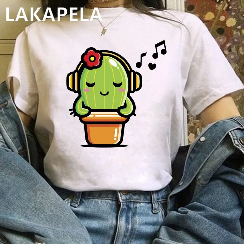 

Love Is Cike a Cactus T Shirt Women Summer Fashion T-shirt Tops Base O-neckwhite Tees Funny Lnteresting Girls Tshirt Gothic