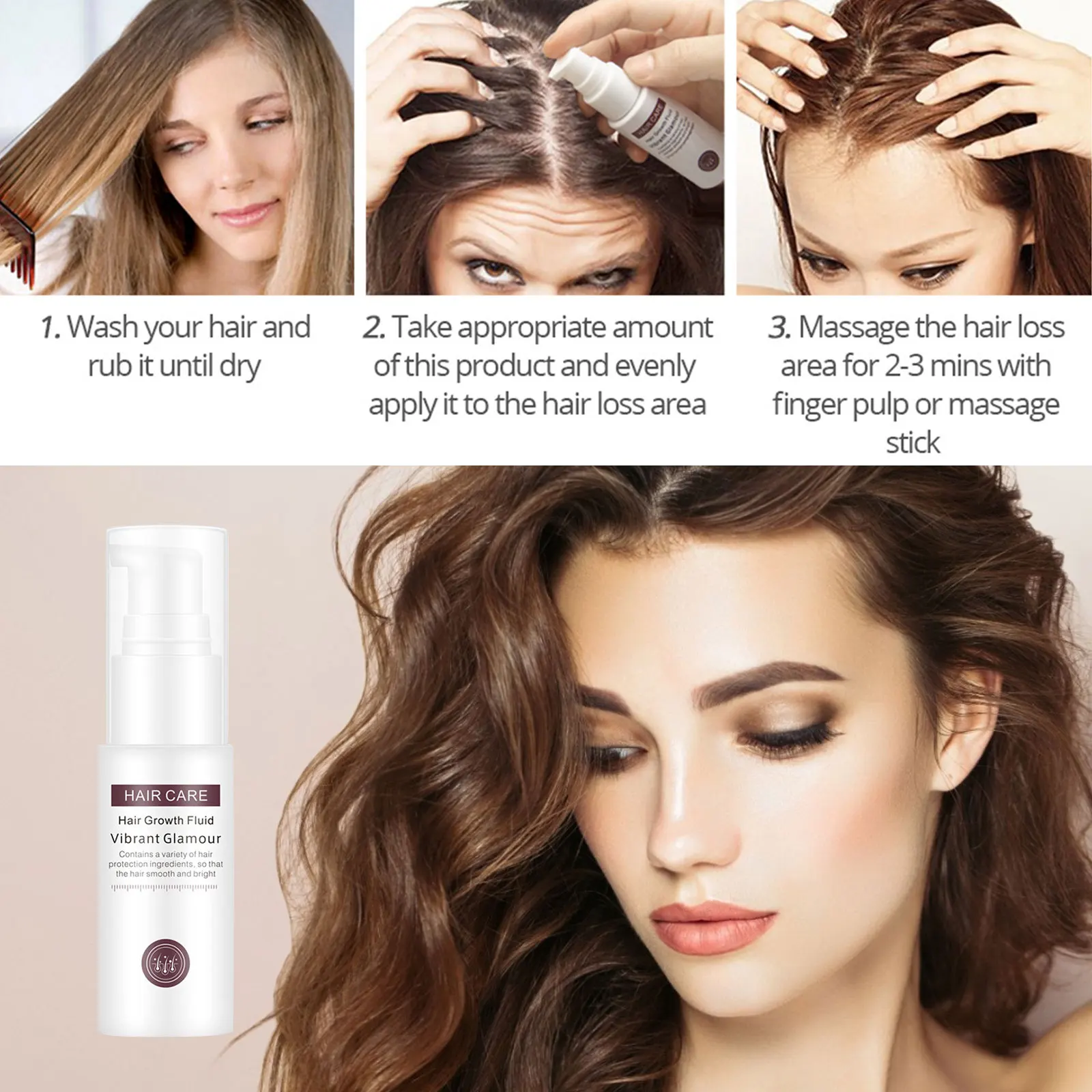 Hair Growth Essence Essential Oil Liquid Spray Nourish Roots Thick Shiny Prevent Loss Anti-hair for Menwomen |