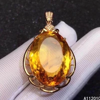 kjjeaxcmy fine jewelry 925 sterling silver inlaid citrine female miss girl woman pendant necklace vintage