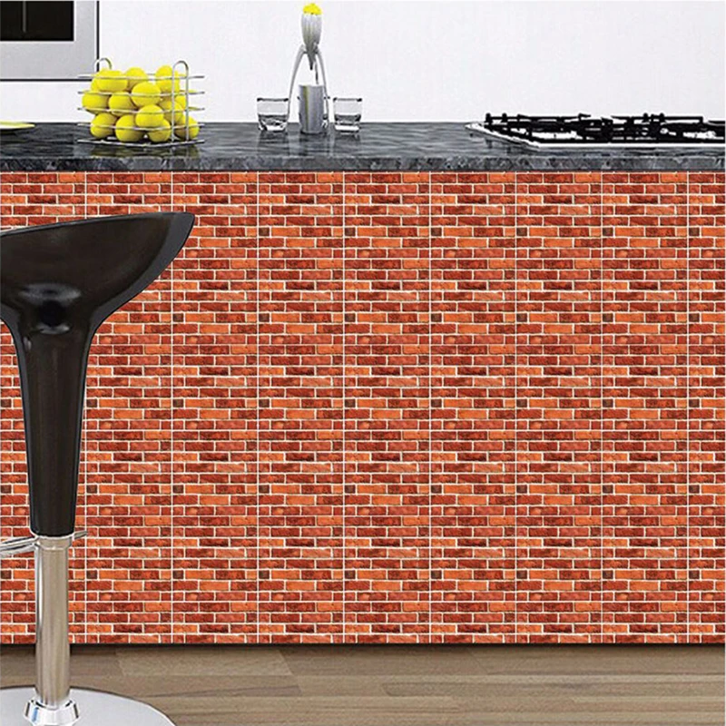 Самоклеящиеся 3D обои из ПВХ кирпичная плитка для кухни брызговик кожура и палка