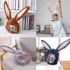 Милая плюшевая шапка в виде зайцевидных ушек кролика, обогреватель для головы, товары для фотосъемки, шапка с ушами, белая, черная искусственная женская шапка для девушек