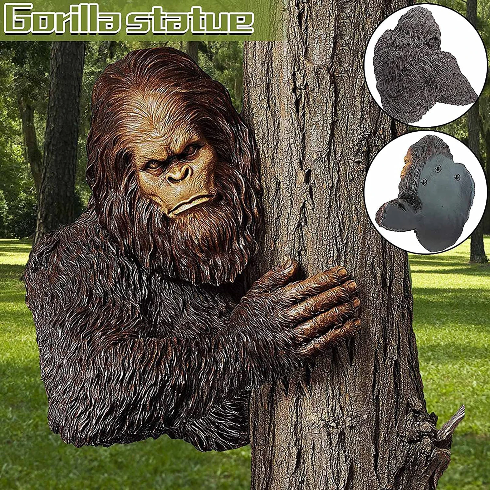 

Трехмерная статуя Bigfoot The Bashful Yeti Tree Hugger, статуя из смолы, кавайная мультяшная скульптура орангутана, уличный запас