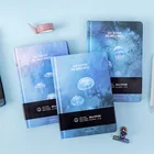 Творческая Синая Медузы Тетрадь A5 пустой Цвет арт бумага для рисования журнал в твердом переплете записная книжка корейские канцелярские подарки