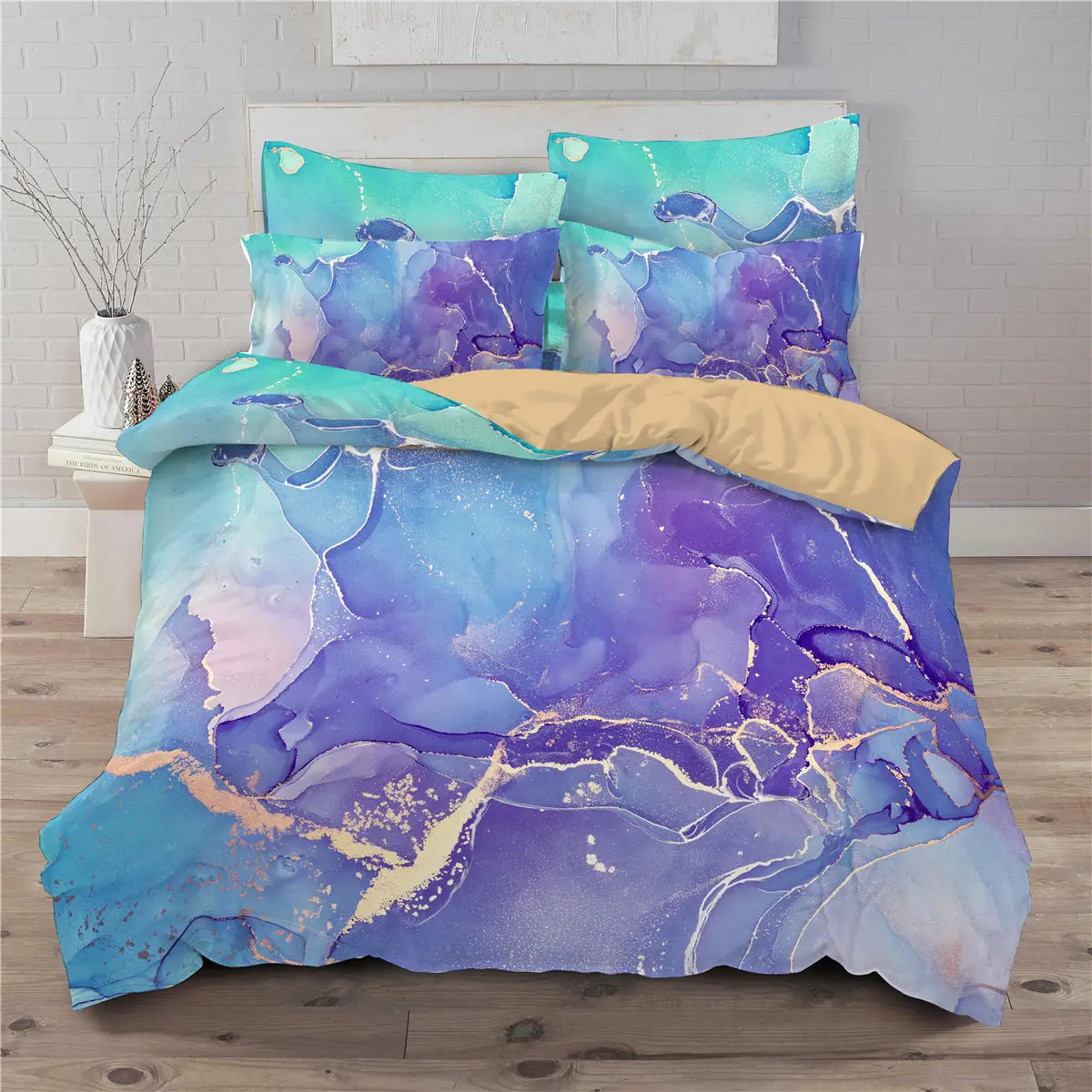 

3D Bedding Set Marble Reactive Printed Duvet Cover Set Single Twin Queen King Size For Kids Girl Boy Bedroom 2/3 Pc Quilt Cover