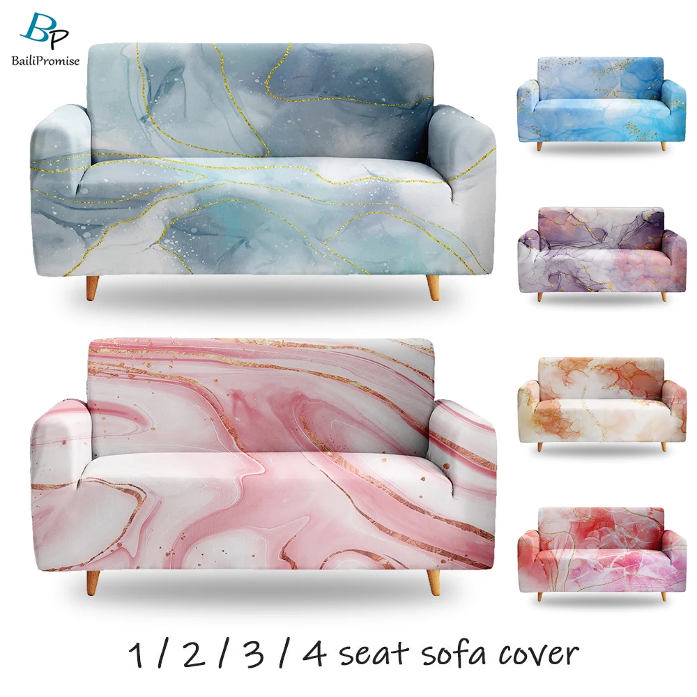 

1/2/3/4-seater Home Decor Slipcover 3D Print Marbling Stretchy Cover Sofa Custom Comfortable Sofa Cover For Living Room Bedroom