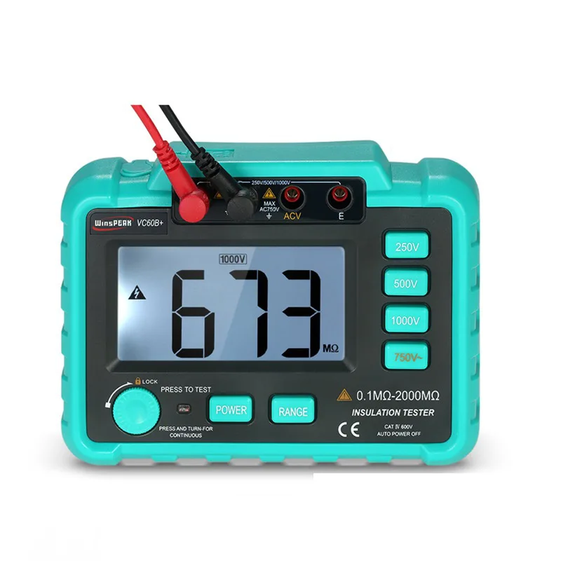 

Multimeter 1000V Digital Auto Range Insulation Resistance Meter Tester Megohmmeter Megger High Voltage LED Indication