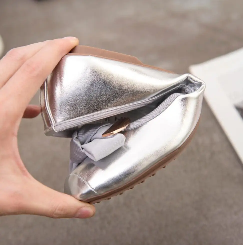 2021 Новая мода весна Женская обувь на плоской подошве с украшением в виде банта