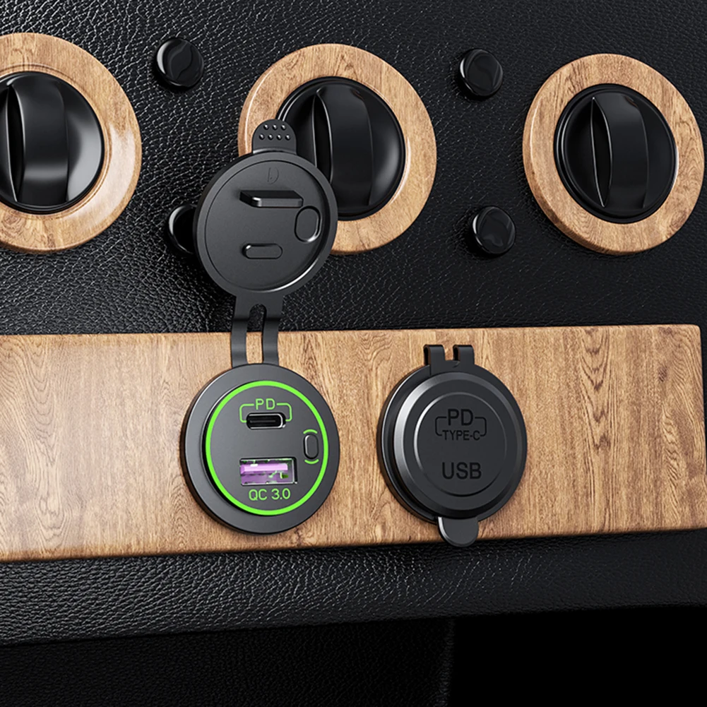 Двойное зарядное устройство USB PD QC3.0 24 В водонепроницаемое пылезащитное быстрое