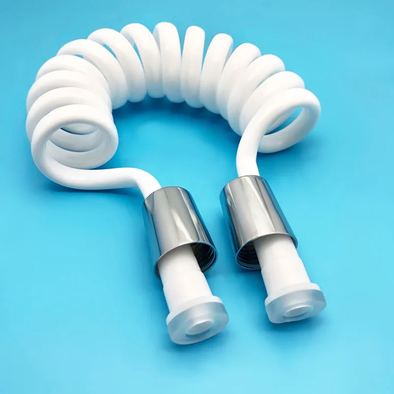 Шланг для биде WASOURLF гибкий шланг душа 1/2 пластиковый белый растягивается до 1 м