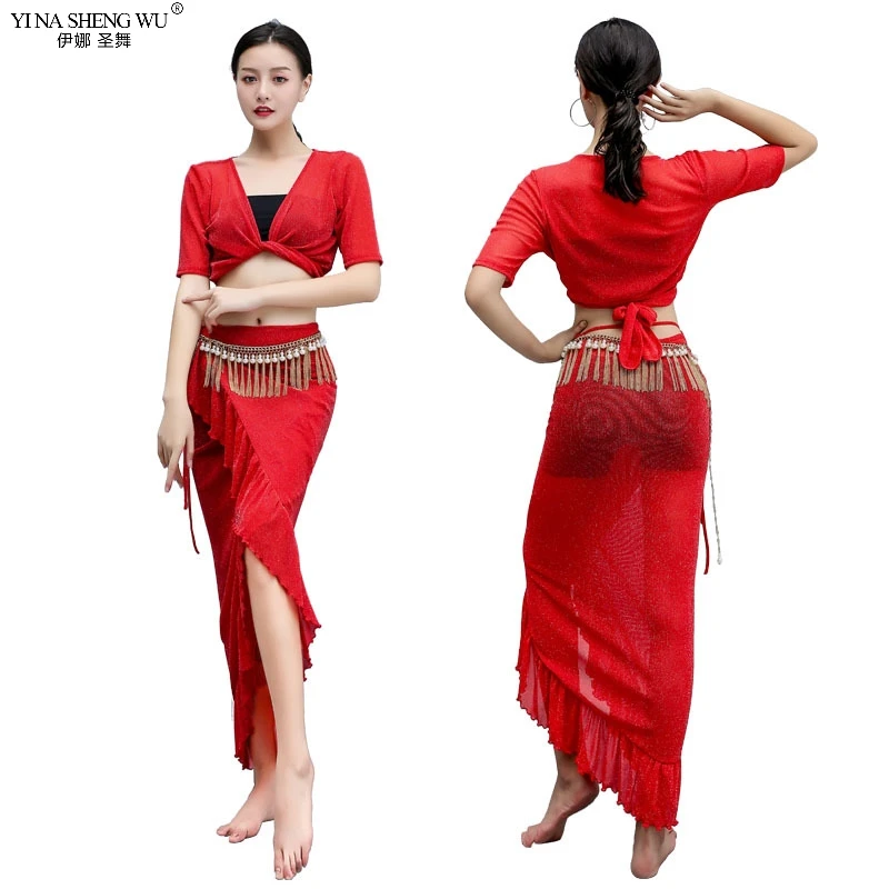 

Women's belly dance set costume belly dancing clothes sexy fashion girl bellydance Top skirts 2pcs carnival bellydance costumes