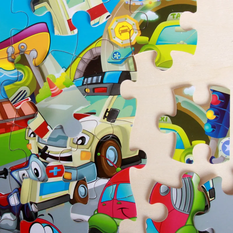 Детский деревянный пазл 40 шт. Мультяшные животные стерео детские игрушки для 0- 5