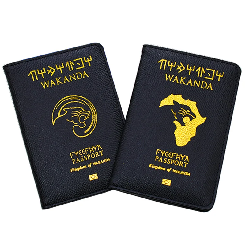 Обложка для паспорта HEQUN Wakanda унисекс RFID Блокировка мужской держатель кошелек
