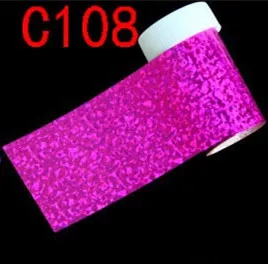 C108 233 Тип 4*100 см голографические наклейки из фольги для переноса ногтей слайдер Радужная зимняя наклейка s для маникюра Nailart украшения(2 - Color: C108
