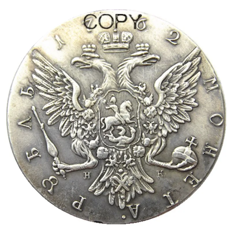 Серебряная монета VF Catherine II 1 рубль 1762 Посеребренные копировальные монеты St.