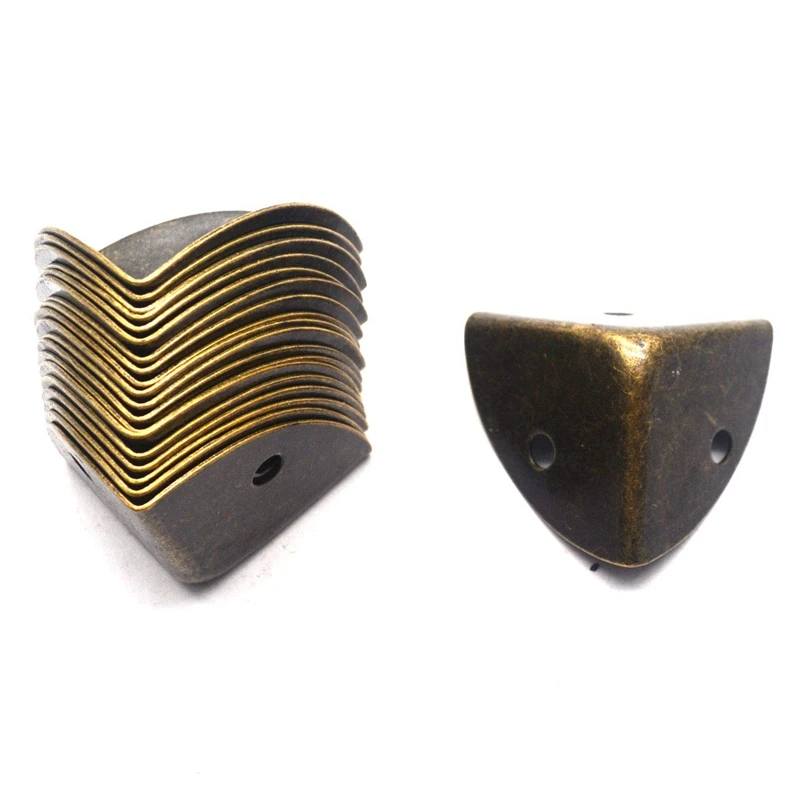 

20Pcs Hardware Corner High Quality Luggage Hardware Accessories 26X26mm Green Bronze Fan-Shaped Corner Wooden Box Corner