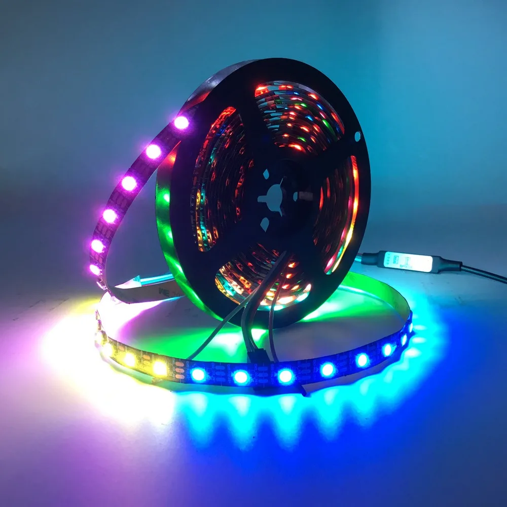 WS2812B WS2812 RGB светодиодный светильник водонепроницаемый индивидуально адресуемый умный RGB светодиодный светильник для украшения дома DC5V