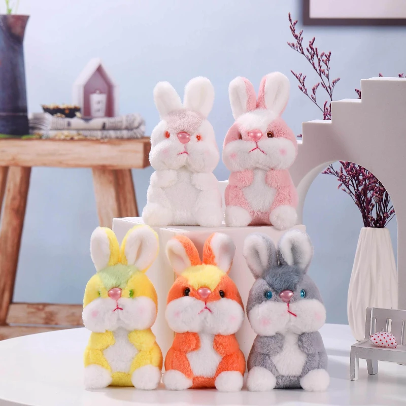 

1Pc 10cm Small Cute Plush Keychain Cat Stuffed Animal Rabbit Key Chain Doll Pendant Bag Accessories Baby Keyring
