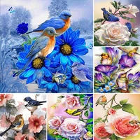 meian flower bird diy 1114ct cotton thread printed canvas cross stitch embroidery kits home decoration landscape animal gift