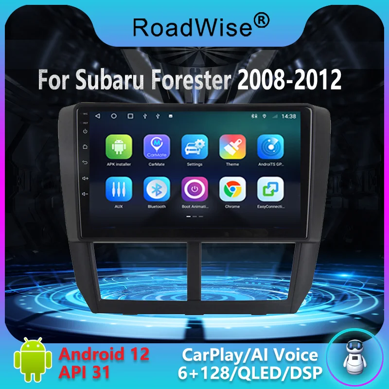 Roadwise Carplay 4G WiFi 2din Android 12 автомобильное радио мультимедиа видеоплеер навигация GPS DVD для Subaru Forester 3 SH 2008-2012