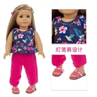 Новый цветочный пиджак и красные брюки подходят для кукол американской девочки, 18-дюймовая кукольная одежда, обувь в комплект не входит.