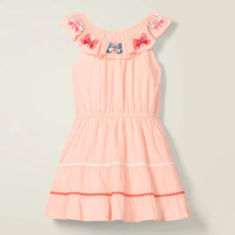 Little maven/платье с цветочным принтом и вышивкой для девочек вечерние платье летнее