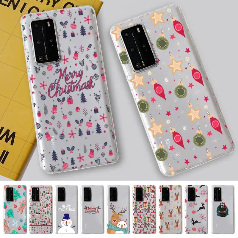 

YNDFCNB Merry Christmas Pattern Phone Case For Huawei P 20 30 40 pro lite Psmart2019 Honor 8 10 20 Y5 6 2019 Nova3E