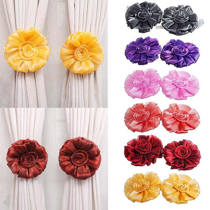 

Flower Window Curtain Tieback Holder Drape Panel Sheer Strap Home Decor Curtain Decorative Accessories For Room Decor Accessorie