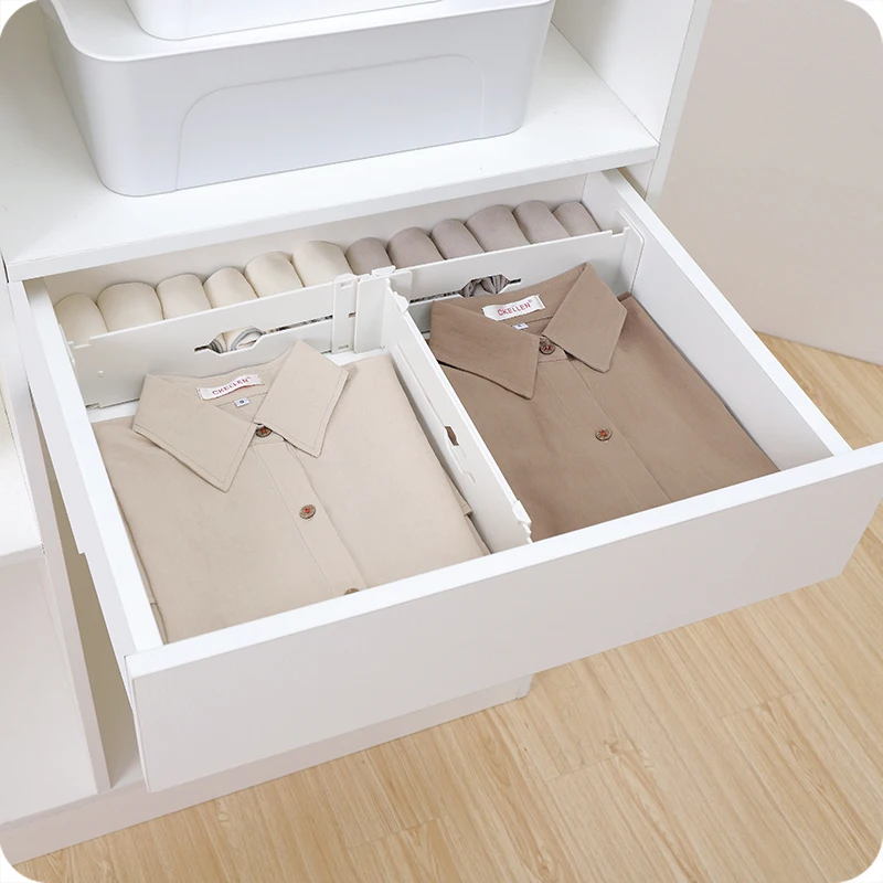 

Drawer Dividers Organizers Adjustable Plastic Separators for Bedroom Bathroom Closet Kitchen HFD889
