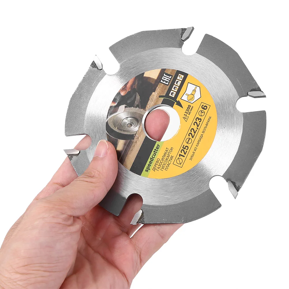 

125mm 6 Teeth Circular Saw Blade Grinder Wheel Cemented Carbide Tipped Wood Cutting Disc Durable Woodworking Grinding Tool