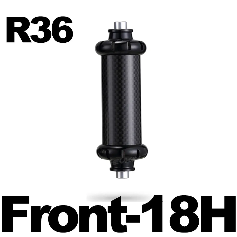 OG-EVKIN x Powerway R36 Super Light Road Bike Hubs Carbon Straight Pull Hub V-Brake Front/Rear 20/24H For Bicycle Hubs 10s/11s - Цвет: R36-Front-18H