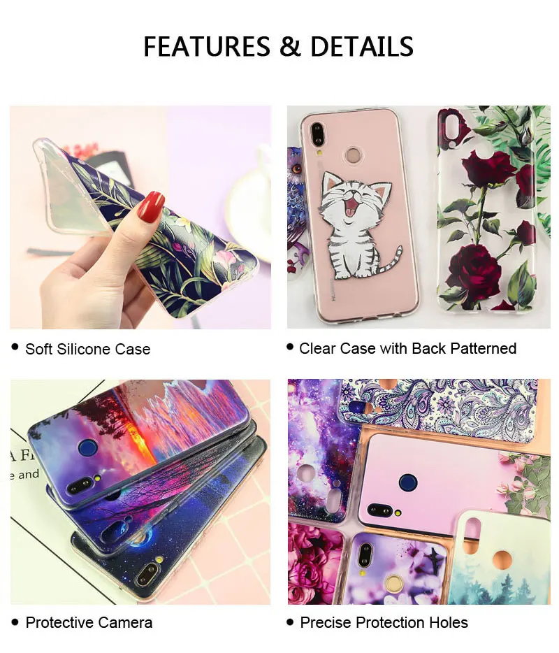 Чехол для Huawei P Smart силиконовый чехол Enjoy 7s задняя крышка телефона мягкий ТПУ 5 65