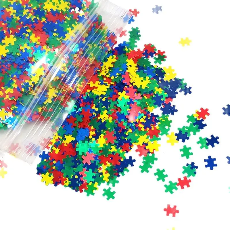 50 г/пакет 4 мм Световой блестка для ногтей Блеск головоломка/бабочка/Дизайн с