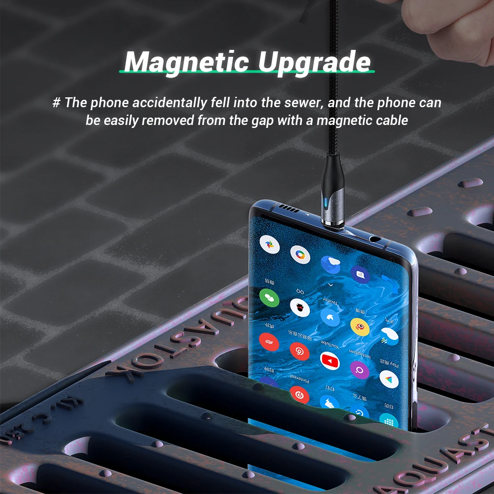Зарядный кабель TOPK 3A USB Type C магнитный для iPhone X XS Micro быстрой зарядки Xiaomi Samsung