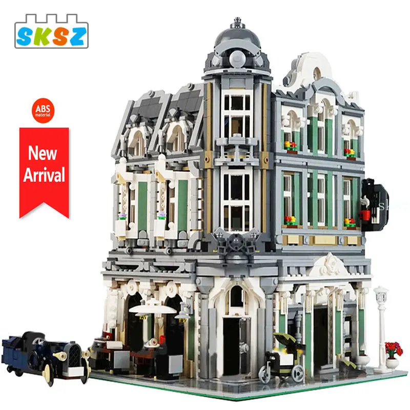 

City Square Architecture Architecture Model Cafe Restaurant Shop Modular Moc Building Blocks Kids Toys Christmas Creative Gift