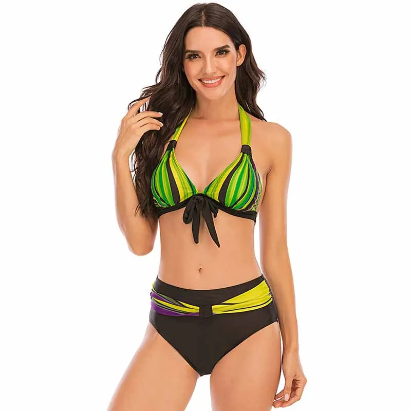 

2021 summer bikini strap cross split swimsuit women's sexy swimwear ladies two-piece swimsuit Swimming briefs