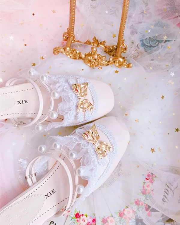 

Лолита Обувь с закругленным носком Baotou сандалии женские туфли на Средних Каблуках 2021 сезон весна-лето Лолита стиль для девочек милые полу т...