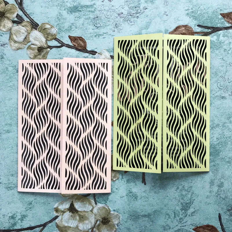 20 шт./лот открытые жемчужные бумажные Пригласительные открытки кружевные