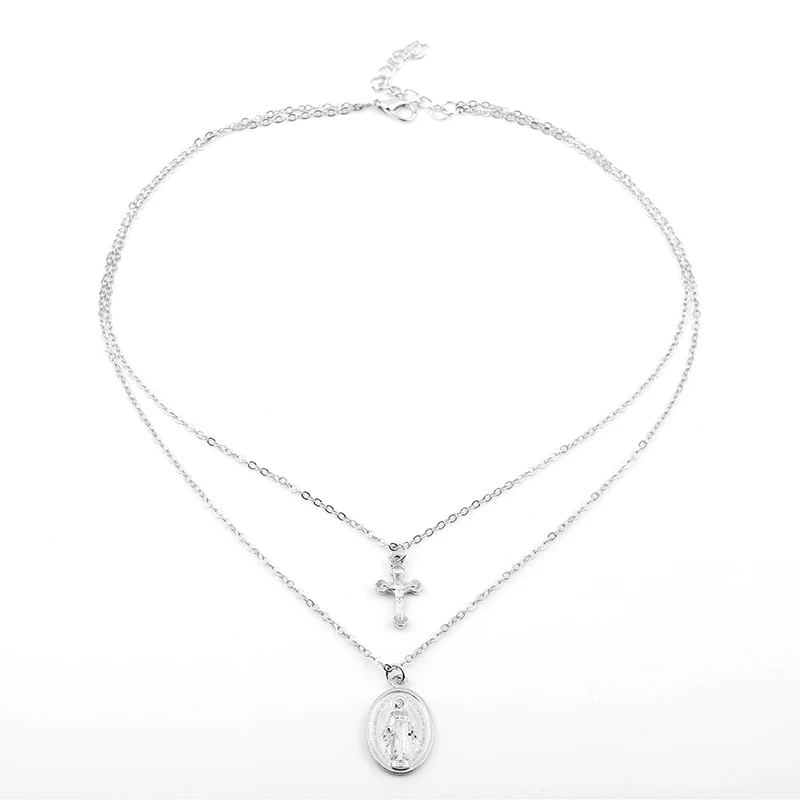 

Starfish Shell Pearl Necklace Multi Layer Clavicle Necklace Retro Cross Arrow Boat Pendant Fashion 2021Trend Women's Accessories