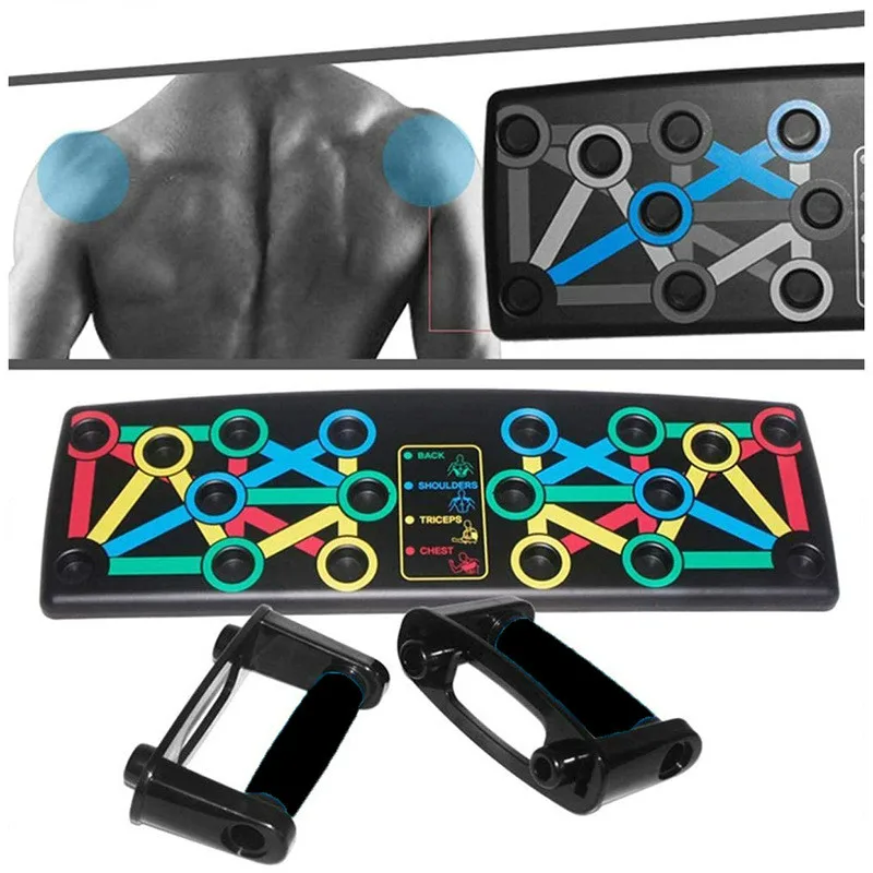 

9 In 1 Push Up Board with Instruction Print Body Building Fitness Exercise Tools Men Multifunctional Fitness Equipment Board