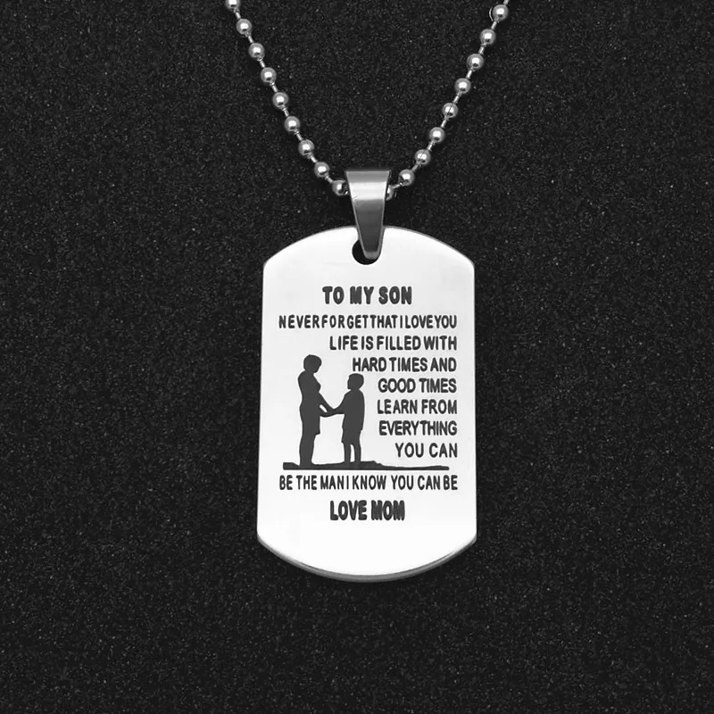 

Personalized Fashion Custom Laser Engraved Tag Necklace Pendant Stainless Steel Identity Badge