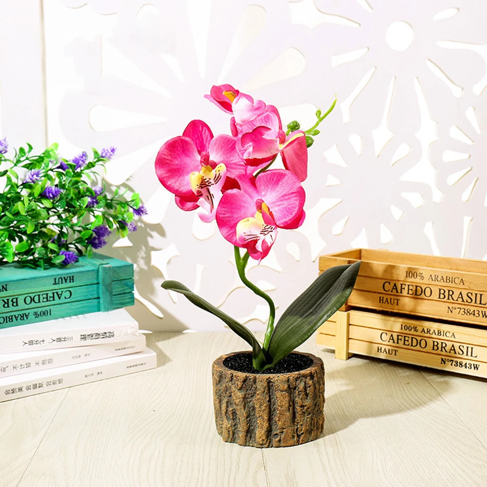 Искусственные цветы в горшке искусственная Орхидея бабочка цветок бонсай