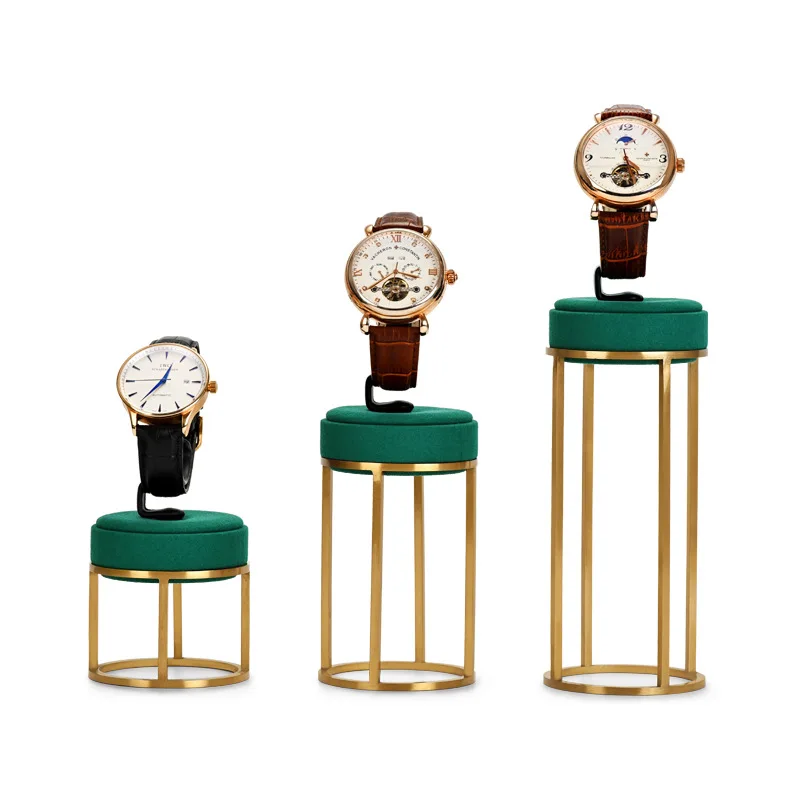 Light luxury watch stand high-end watch bracelet display stand metal microfiber watch display props green