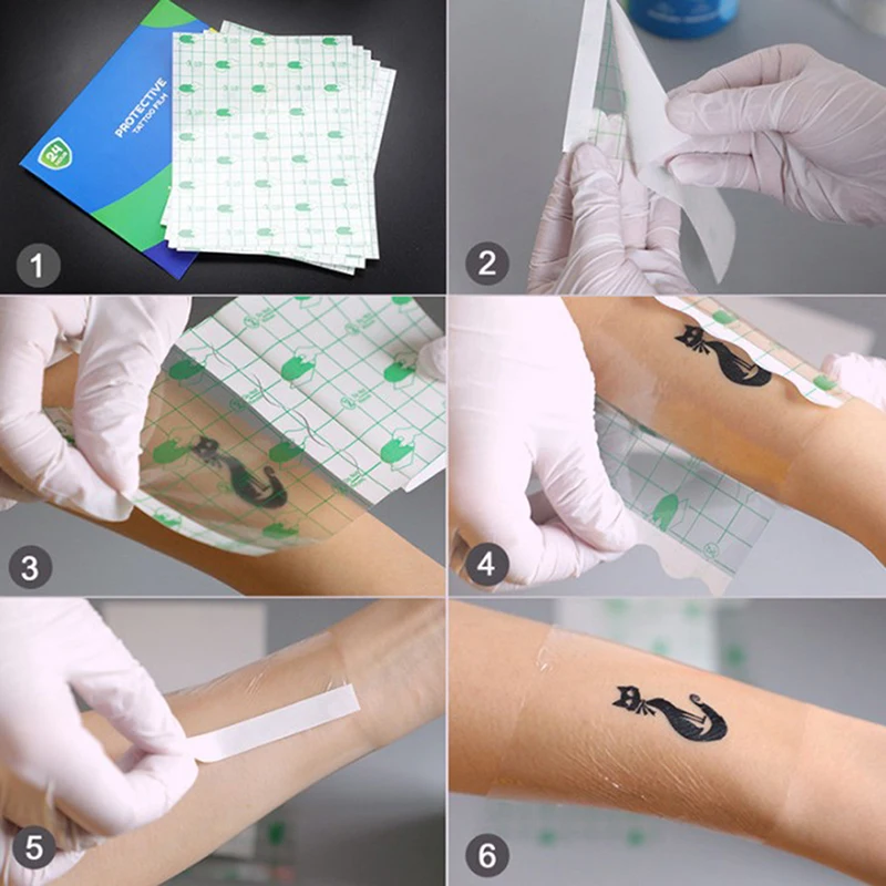 

10Pcs PU Film Wound Dressing Fixation Tape Healing Tattoo Film Repair Stickers
