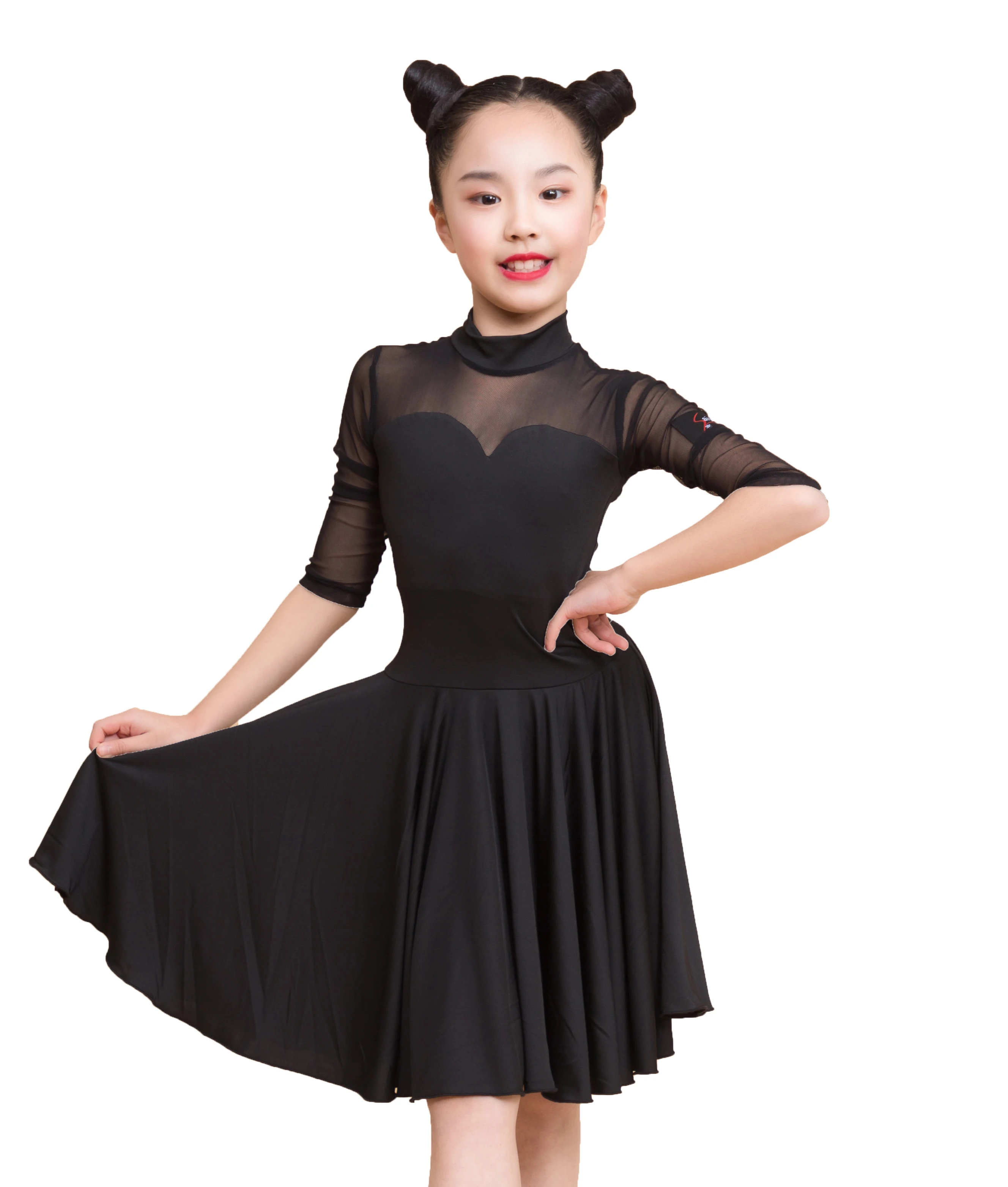 SY3005 детское профессиональное Сетчатое платье для латиноамериканских и